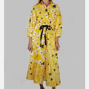 Chinti & Parker pytho floral dress yellow floral midi dress